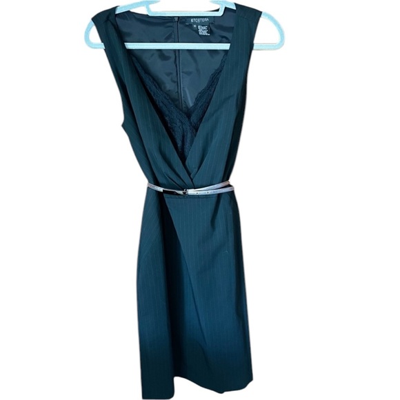 Etcetera Basic Black Mystery Dress New with Tags Size 10 slight pinstripe - Picture 1 of 8